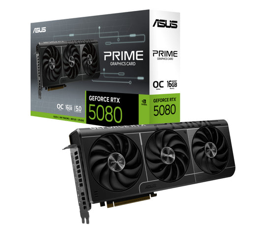 ASUS nVidia GeForce PRIME-RTX5080-O16G OC Edition 16GB GDDR7 2655 MHz Boost Clock 30 Gbps 256-bit Digital Max Resolution 7680 x 4320 PRIME-RTX5080-O16G