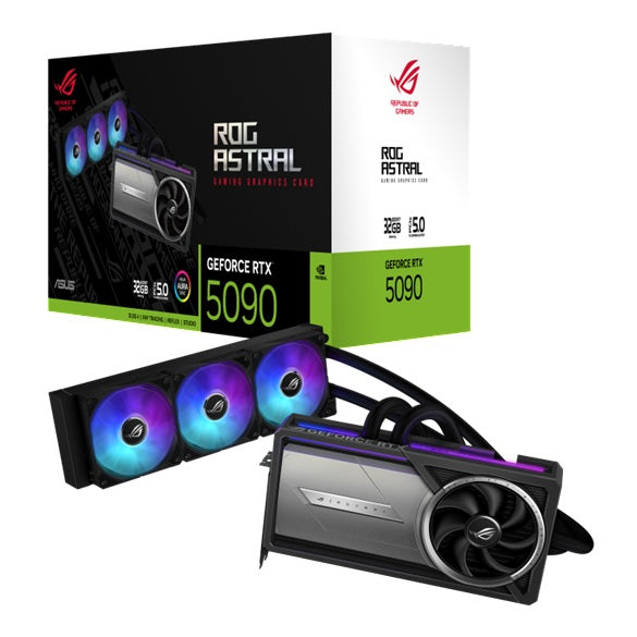 ASUS ROG Astral LC GeForce RTX 5090 32GB GDDR7, PCIe 5.0, 360mm AIO, 21760 CUDA, HDMI 2.1b, DP 2.1b, ARGB ROG-ASTRAL-LC-RTX5090-32G-GAMING
