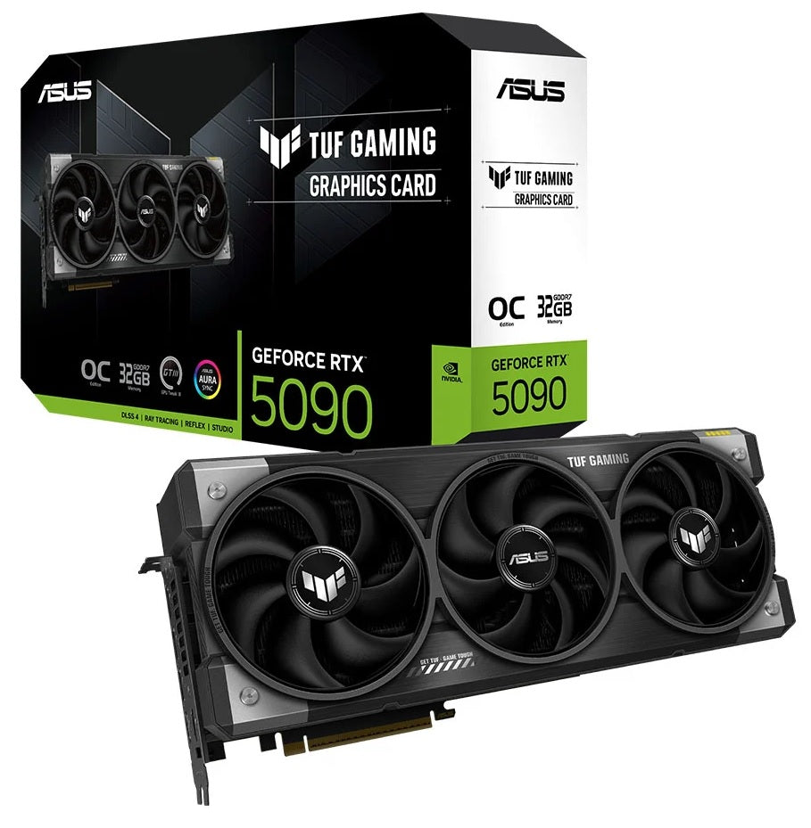 ASUS nVidia GeForce TUF Gaming RTX 5090 32GB GDDR7 OC Edition, 2580MHz OC, 21760 CUDA, 28Gbps, 512-bit, PCIe 5.0, 7680x4320, 3.6-Slot, 1000W TUF-RTX5090-O32G-GAMING