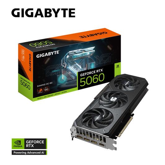 Gigabyte GeForce RTX 5060 GAMING OC 8G, 2595 MHz, CUDA 3840, 28 Gbps. GDDR7, 128 bit PCI-E 5.0, PSU 500W, DisplayPort 2.1b *3 HDMI 2.1b x1 GV-N5060GAMING OC-8GD