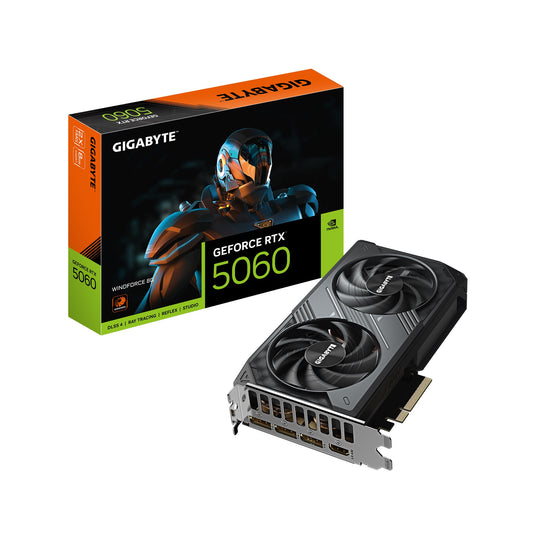 Gigabyte GeForce RTX 5060 WINDFORCE 8G, 2497MHz, CUDA 3840, 28 Gbps, GDDR7, 128 bit, PCI-E 5.0, PSU 450W, DisplayPort 2.1b *3 HDMI 2.1b x1 GV-N5060WF2-8GD