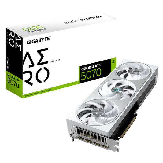 Gigabyte GeForce RTX 5070 AERO OC 12G, 2625 MHz, CUDA 6144, 128 Gbps, GDDR7, 192 bit, PCI-E 5.0, P[SU 750W, DisplayPort 2.1b *3 HDMI 2.1b *1 GV-N5070AERO OC-12GD