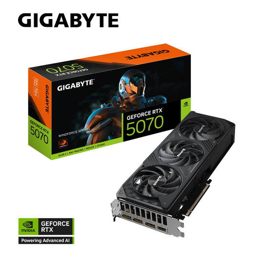 Gigabyte GeForce RTX 5070 WINDFORCE SFF 12G, 2512 MHz, CUDA 6144, 28 Gbps, GDDR7, 192 bit, PCI-E 5.0, PSU 750W, DisplayPort 2.1b *3 HDMI 2.1b *1 GV-N5070WF3-12GD