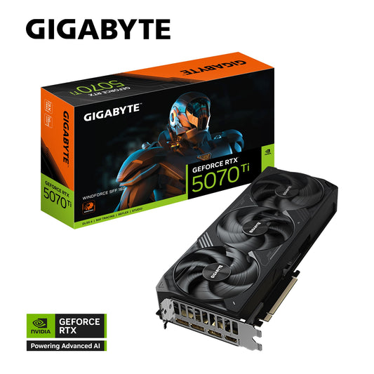 Gigabyte GeForce RTX 5070 Ti WINDFORCE SFF 16G, 2452 MHz, CUDA 8960, 28 Gbps, GDDR7, 256 bit, PCI-E 5.0, PSU 750W, DisplayPort 2.1b x3 HDMI 2.1b x1 GV-N507TWF3-16GD 1.0