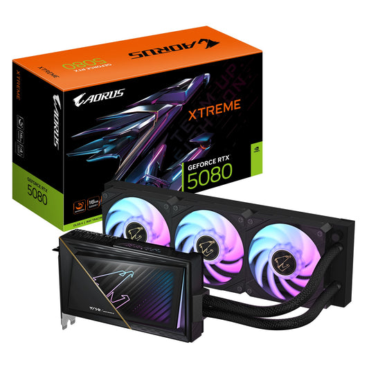 Gigabyte AORUS GeForce RTX 5080 XTREME WATERFORCE 16G, 2805 MHz, CUDA 10752, 30 Gbps, GDDR7, 256 bit, PCI-E 5.0, PSU 850W, HDMI 2.1b x1 GV-N5080AORUSX W-16GD
