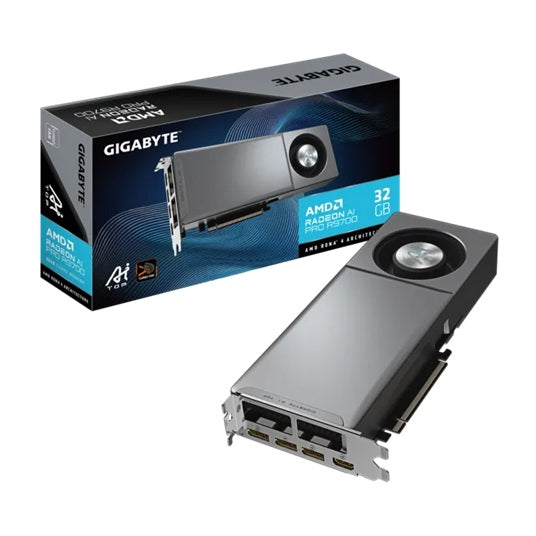 Gigabyte GV-R9700AI TOP-32GD, Radeon AI PRO R9700, 32GB GDDR6, 256 bit, 750W, 2920 Boost, PCIe 5.0, 4096 SP, AI accelerators, DP 2.1, HDMI 2.1 GV-R9700AI TOP-32GD