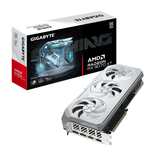 Gigabyte Radeon RX 9070 XT GAMING OC ICE 16G, GDDR6, 3060MHz boost, 2520MHz, 4096 cores, PCIe 5.0, 288mm, 850W, 2x DP 2.1a, 2x HDMI 2.1b GV-R907XGAMINGOCICE-16GD