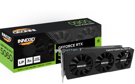 INNO3D nVidia GeForce RTX 5060 LP 8GB GDDR7, 2497MHz Boost Clock, RAM 28Gbps, 3xDP, 1xHDMI 178x69x41mm N5060L-08D7-17941616