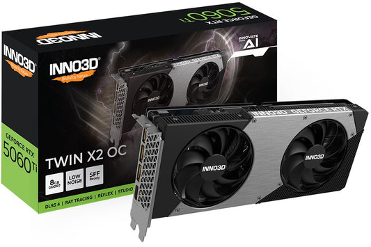 INNO3D nVidia GeForce RTX 5060 Ti TWIN X2 OC 8GB GDDR7, 2602MHz Boost Clock, RAM 28Gbps, 3xDP, 1xHDMI N506T2-08D7X-193075N
