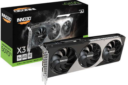 INNO3D nVidia GeForce RTX 5070 TI X3 16GB GDDR7 2452 MHz Boost Clock, RAM 28 Gbps, 3x DP, 1xHDMI 300x116x41mm N507T3-16D7-176068N