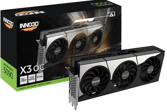 INNO3D nVidia GeForce RTX 5090 X3 OC 32GB GDDR7 2452MHz Boost Clock, RAM 28Gbps, 3x DP, 1xHDMI 333x137x60mm (3-slot) N50903-32D7X-17593928