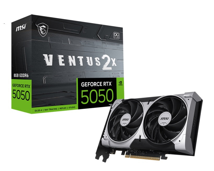 MSI nVidia GeForce RTX 5050 8G VENTUS 2X OC, Boost: 2560 MHz, CUDA 2560 Units, 8GB GDDR6, HDMI x 1 (embargo) GeForce RTX 5050 8G VENTUS 2X OC