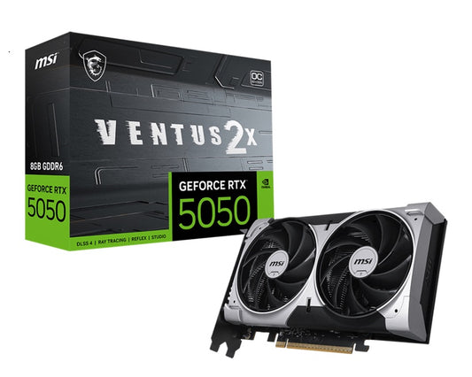 MSI nVidia GeForce RTX 5050 8G VENTUS 2X OC, Boost: 2560 MHz, CUDA 2560 Units, 8GB GDDR6, HDMI x 1 (embargo) GeForce RTX 5050 8G VENTUS 2X OC