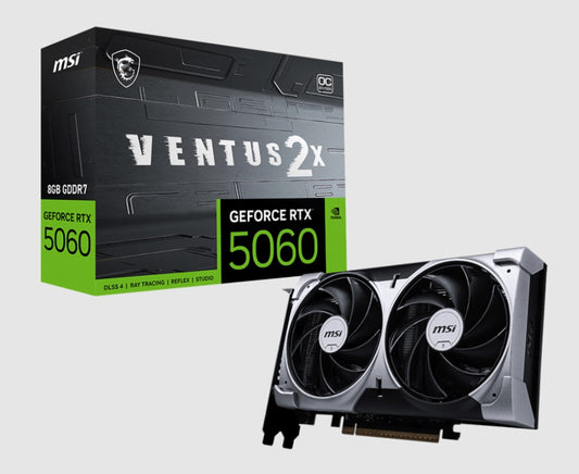 MSI nVidia GeForce RTX 5060 8G VENTUS 2X OC, PCI Express Gen 5 x16, Boost: 2527 MHz, CUDA 3840 Units, 8GB GDDR7, . HDMI x 1 GeForce RTX 5060 8G VENTUS 2X OC