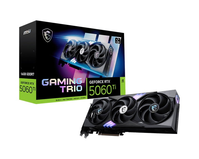 MSI nVidia GeForce RTX 5060 Ti 16G GAMING TRIO, PCI Express Gen 5x16, 28Gbps, Boost: 2572 MHz, CUDA 4608 Units, 16GB GDDR7, HDMI x 1 GeForce RTX 5060 Ti 16G GAMING TRIO