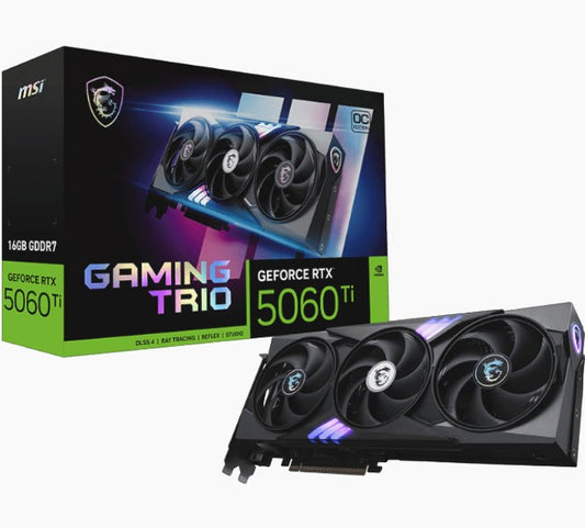 MSI nVidia GeForce RTX 5060 Ti 16G GAMING TRIO OC, PCI Express Gen 5x16, Boost: 2647 MHz, CUDA 4608 Units, 16GB GDDR7, HDMI x 1 GeForce RTX 5060 Ti 16G GAMING TRIO OC