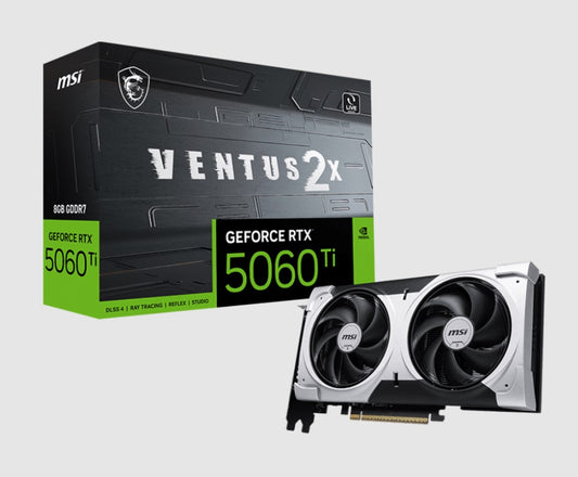 MSI nVidia GeForce RTX 5060 Ti 8G VENTUS 2X PLUS, PCI Express Gen 5 x16 (uses x8), Boost: 2572 MHz, CUDA 4608 Units, 8GB GDDR7, HDMI x 1 GeForce RTX 5060 Ti 8G VENTUS 2X PLUS