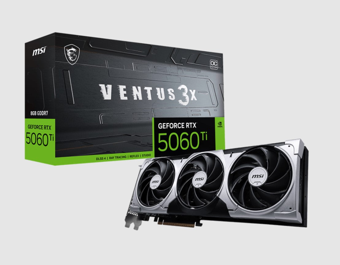 MSI nVidia GeForce RTX 5060 Ti 8G VENTUS 3X OC, PCI Express Gen 5 x 16, Boost: 2602 MHz, CUDA 4608 Units, 8GB GDDR7, HDMI x 1 GeForce RTX 5060 Ti 8G VENTUS 3X OC