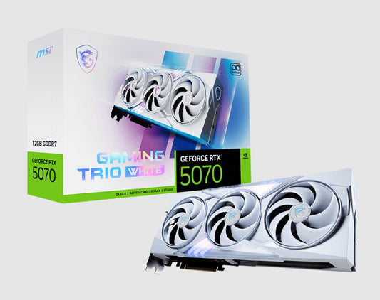 MSI nVidia GeForce RTX 5070 12G GAMING TRIO OC WHITE, PCI Express Gen 5, Boost: 2610 MHz, CUDA 6144 Units, 12GB GDDR7, HDMI x 1 GeForce RTX 5070 12G GAMING TRIO OC WHITE