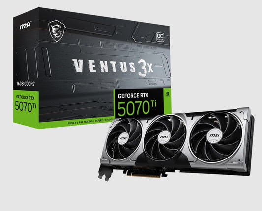 MSI nVidia GeForce RTX 5070 Ti 16G VENTUS 3X OC, PCI Express Gen 5, Boost: 2482 MHz, CUDA 8960 Units, 16GB GDDR7, HDMI x 1 GeForce RTX 5070 Ti 16G VENTUS 3X OC