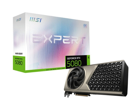 MSI nVidia GeForce RTX 5080 16G EXPERT OC, Boost: 2640 MHz, CUDA 10752 Units, 16GB GDDR7, HDMI x 1 GeForce RTX 5080 16G EXPERT OC