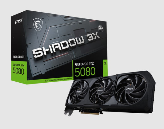 MSI nVidia GeForce RTX 5080 16G SHADOW 3X OC, Boost: 2640 MHz, 16GB GDDR7, DisplayPort x 3, HDMI x 1,  GeForce RTX 5080 16G SHADOW 3X OC