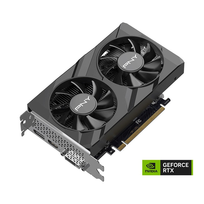 PNY GeForce RTX 3050 6GB GDDR6 VERTO Dual Fan 2nd Gen Ray Tracing Cores PCI-Express 4.0 x16 (x8 active) VCG30506DFXPB1