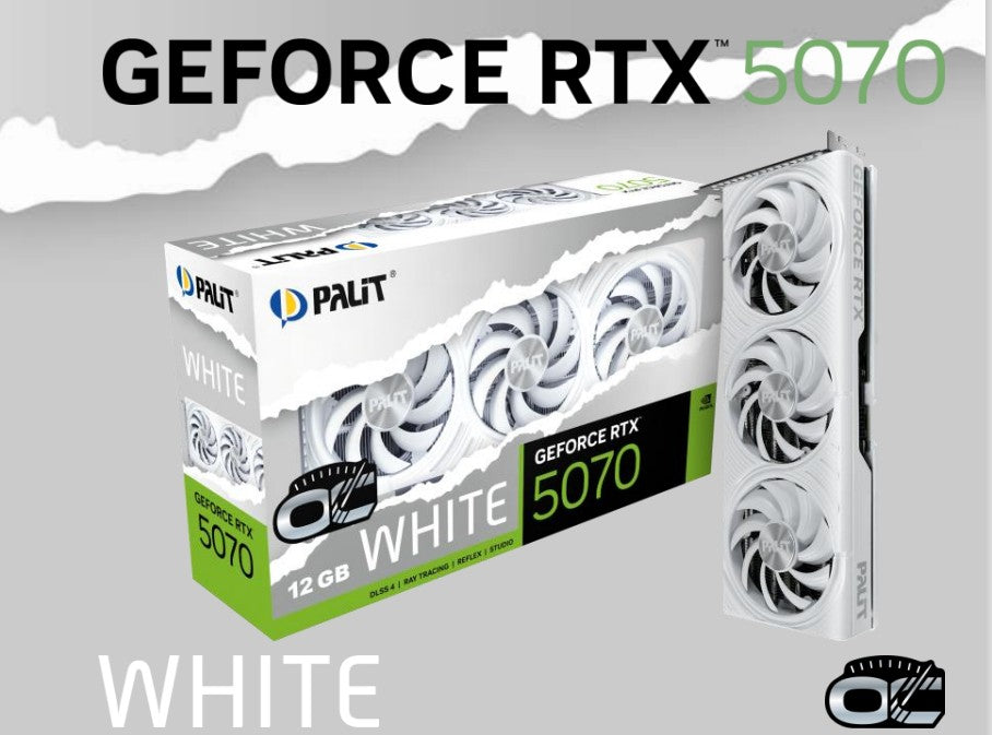 PALIT RTX5070 WHITE OC 12GB GDDR7 192bit 3-DP HDMI NE75070U19K0-GB2050W NE75070U19K9-GB2050W