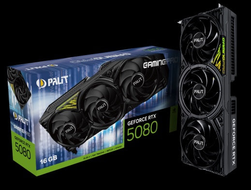 PALIT RTX5080 GAMINGPRO 16GB GDDR7 256bit 3-DP HDMI V1 PCI-E 5.0 NE75080019T2-GB2031Y 4K 3 slot Recommended System Power 850 W NE75080019T2-GB2031Y