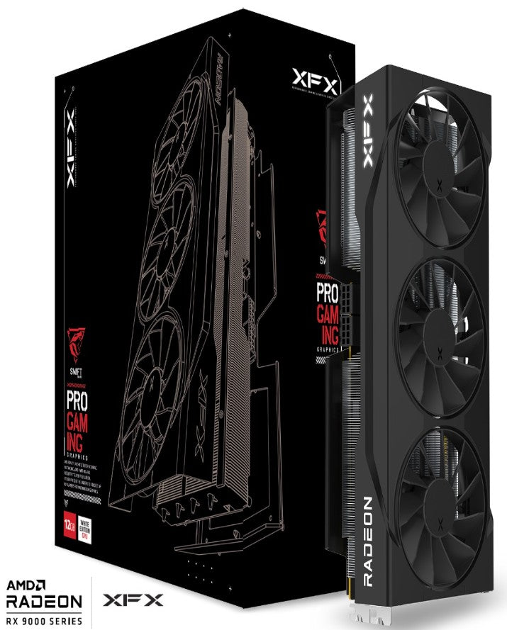 XFX Swift AMD Radeon RX 9070GRE Triple Fan Gaming Edition with 12GB GDDR6 HDMI 3xDP, AMD RDNA 4 (RX-97GRE29B7) RX-97GRE29B7