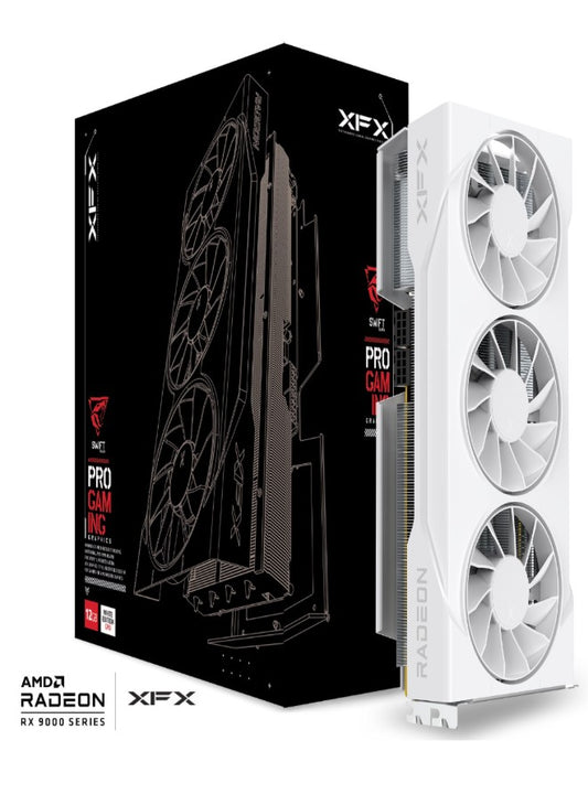 XFX Swift AMD Radeon RX 9070GRE White Triple Fan Gaming Edition with 12GB GDDR6 HDMI 3xDP, AMD RDNA 4 (RX-97GRE29W7) RX-97GRE29W7