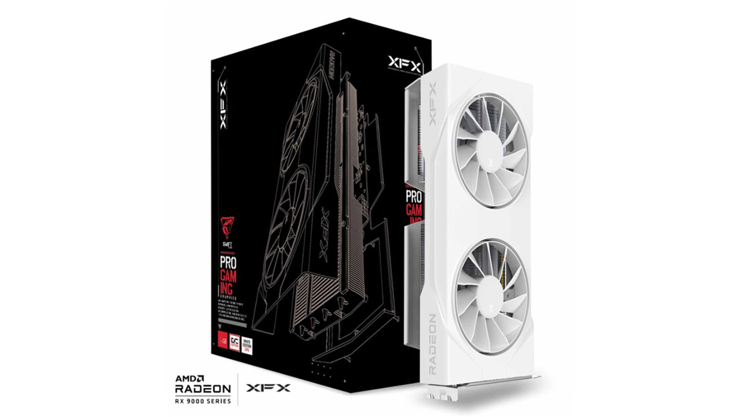 XFX Swift AMD Radeon RX 9060XT OC White Gaming Edition with 16GB GDDR6 HDMI 2xDP, AMD RDNA 4 (RX-96TSW16WBQ) RX-96TSW16WQ