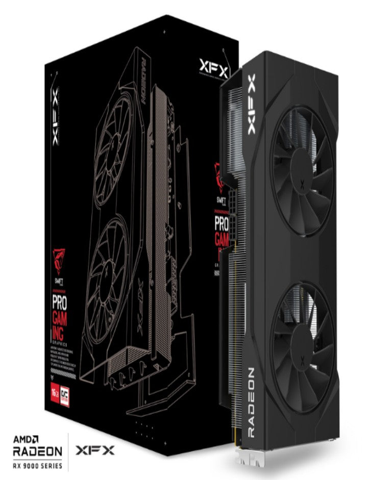 XFX Swift AMD Radeon RX 9070 OC Dual Fan Gaming Edition with 16GB GDDR6 HDMI 3xDP, AMD RDNA 4 (RX-97SWFT2BQ) RX-97SWFT2BQ