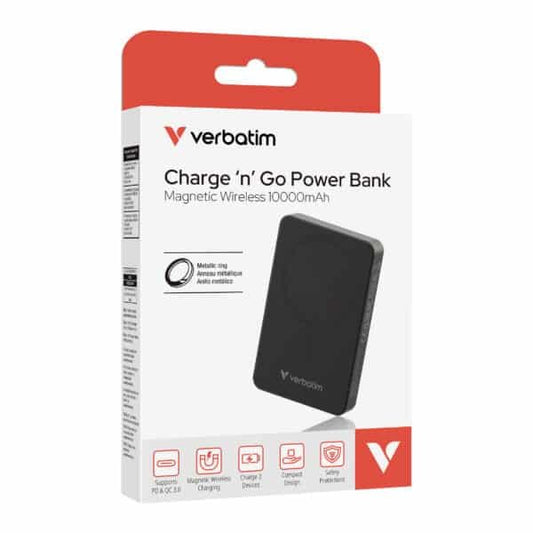 Verbatim Power Bank Magnetic Wireless 10,000mAh Basic - Black 32227