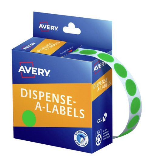 Avery Dispenser Green 14mm Roll1050  - 937375