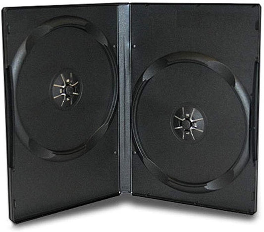 Black Double DVD Cases (14mm) 100pk