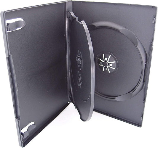 Black DVD Cases Holds 3 (14mm) 100pk