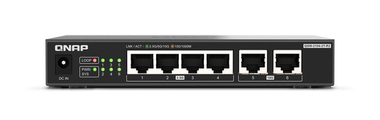 QNAP QSW-2104-2T-R2, 2 ports 10GbE RJ45, 5 ports 2.5GbE RJ45, unmanaged switch, 2 Years WTY QSW-2104-2T-R2