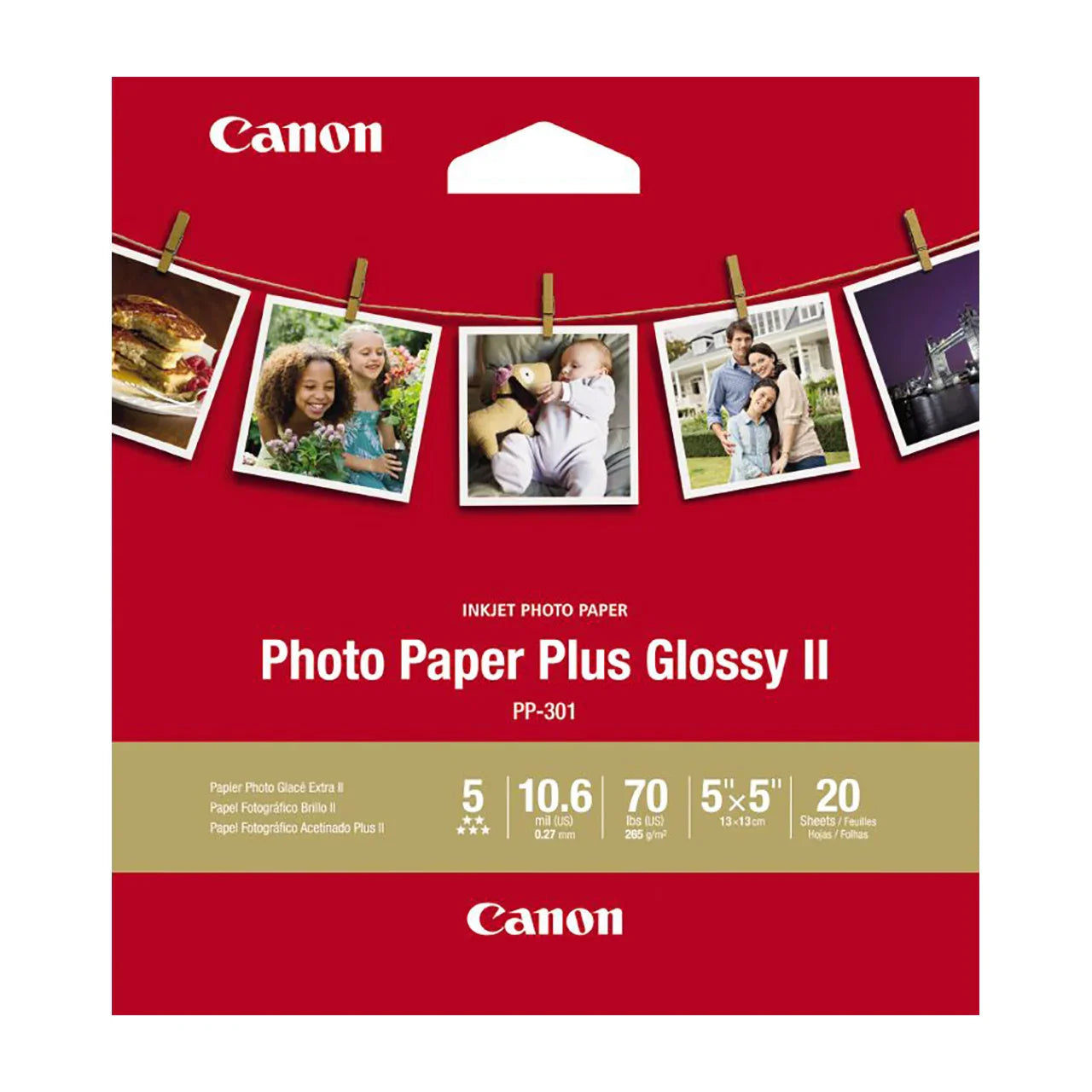 Canon 5x5 Glossy Photo Paper 20 Sheets - PP3015x5-20