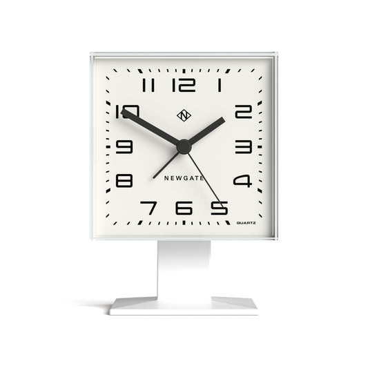 Newgate Victor Alarm Clock Pebble White NGALM/VIC67PW