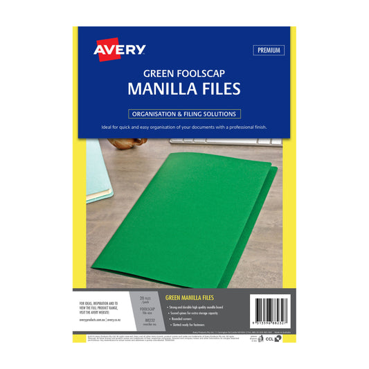 AV Manilla Folder Green FC Pk20 355X241mm - 88232