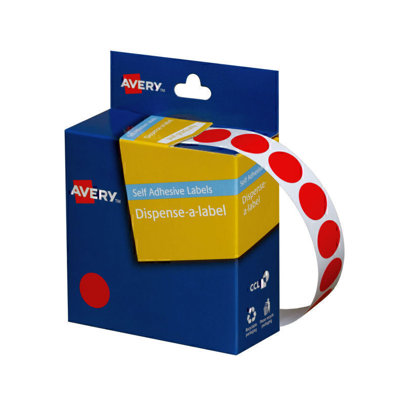 Avery Dispenser Red 14mm Roll1050  - 937235