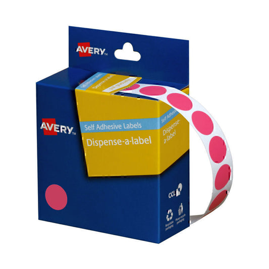 Avery Dispenser Pink 14mm Roll 1050  - 937241