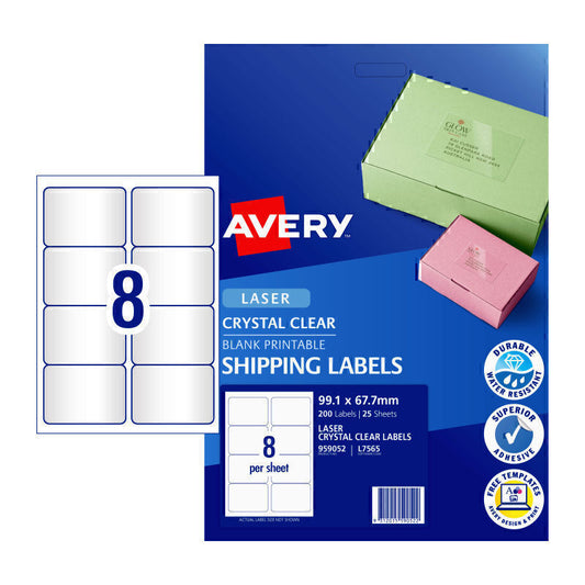 Avery Laser Label Colour L7565 8Up Pk25  - 959052