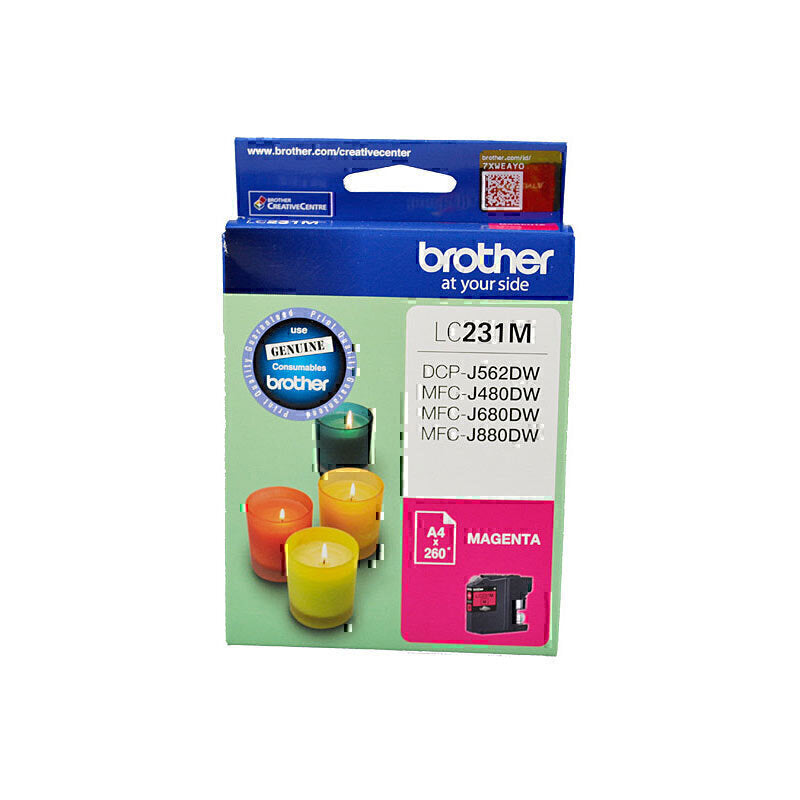 Brother LC231 Magenta Ink Cartridge Up to 260 pages - LC-231MS