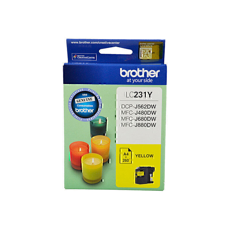 Brother LC231 Yellow Ink Cartridge Up to 260 pages - LC-231YS