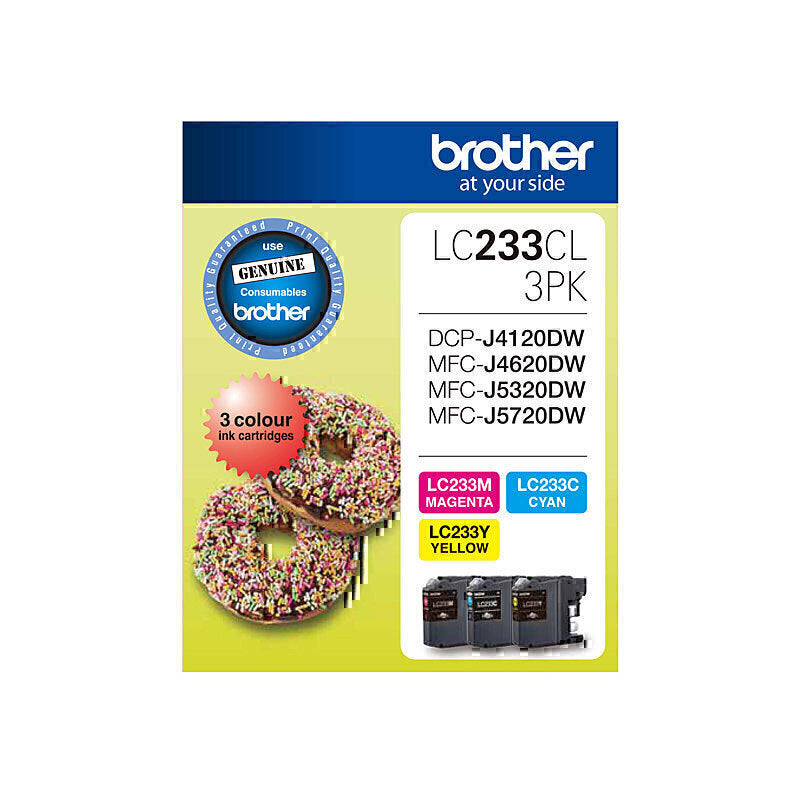 Brother LC233 CMY Colour Pack Up to 550 pages each - LC-233CL-3PKS