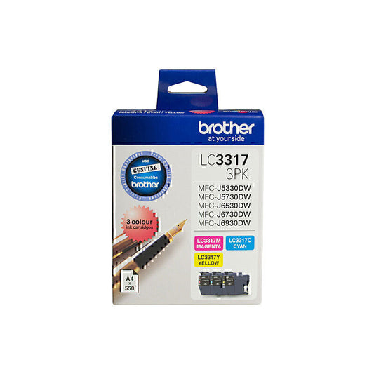 Brother LC3317 CMY Colour Pack Up to 550 pages each - LC-3317-3PK