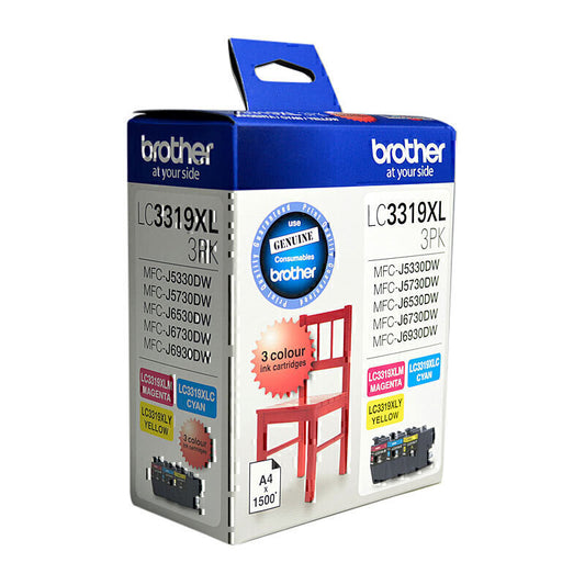 Brother LC3319XL CMY Colour Pk up to 1500 pages each - LC-3319XL-3PK