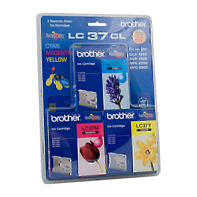 Brother LC37 CMY Colour Pack 300 pages each - LC-37CL-3PK